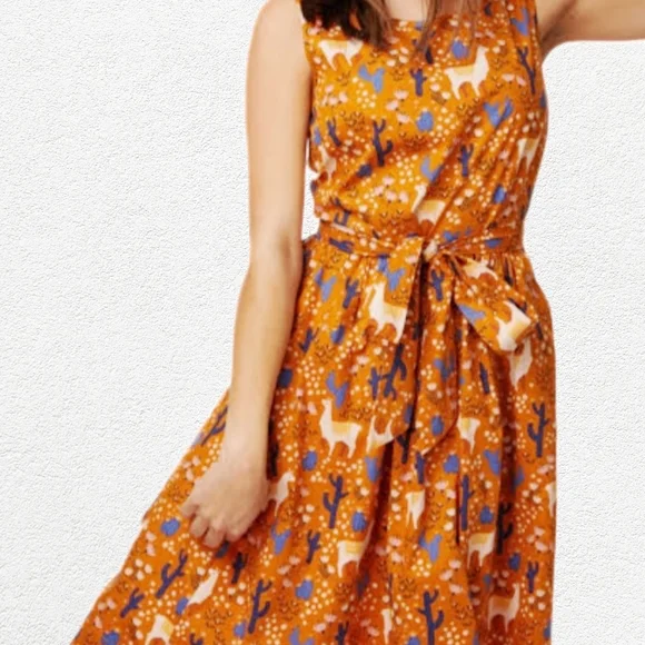 NWT Princess Highway Size 14 Llama Print Fit and Flare Dress with Pockets - Picture 4 of 15